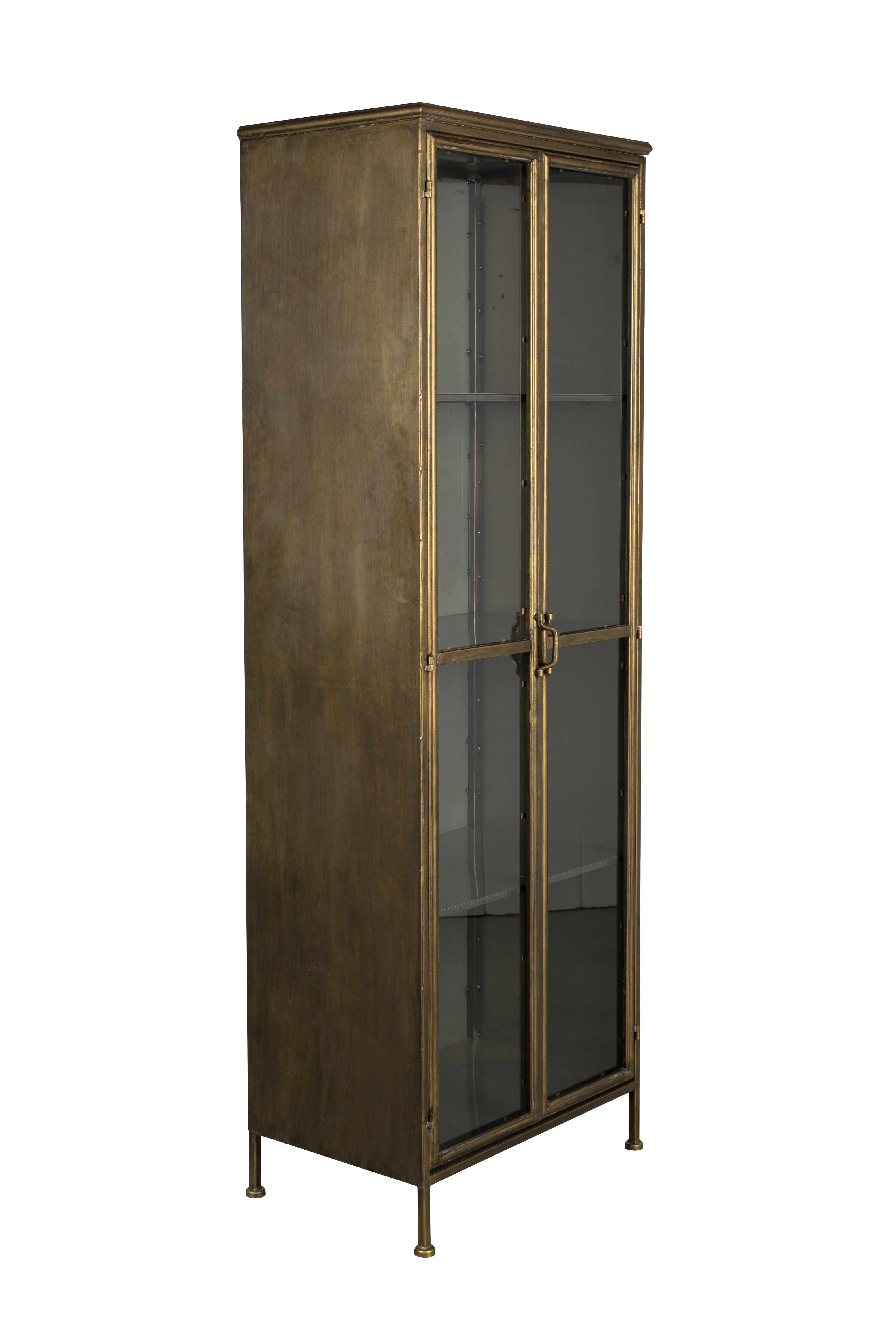 Dutchbone Gertlush Brass & Clear Class Cabinet